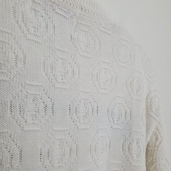 Winona Knits vintage floral granny knit crew neck sweater - Picture 8 of 9